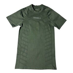 YoungLA SuperVillain Compression Shirt Mens Small Green Gym Short Sleeve